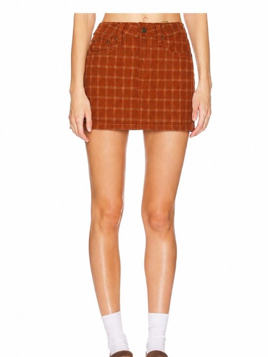 Altar'd State Dresses & Skirts - Alter'd State Rust Plaid Mini Skirt Size Small Y2K Preppy Fall Aesthetic